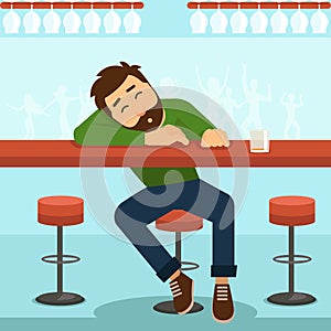 Drunk man vector illustration