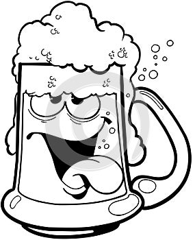 Drunk mug of beer cartoon Vector Clipart