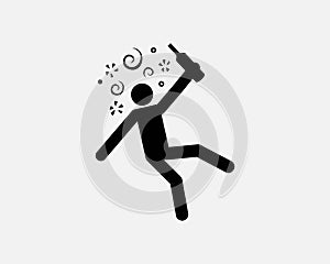 Drunk Person Icon Intoxicated Alcohol Drink Drinking Dizzy Vector Black White Silhouette Symbol Sign Graphic Clipart photo
