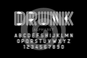 Drunk style font design photo