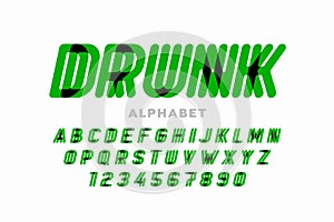 Drunk style font design photo