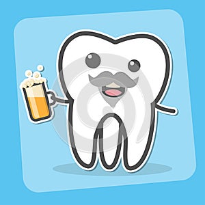 Drunk wisdom tooth with beer.