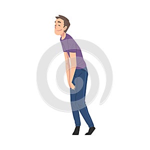 Drunk Young Man Man Walking Tipsy Screwed, Drunkenness, Bad Habit Concept Cartoon Style Vector Illustration photo