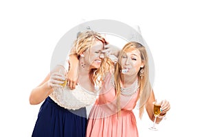 Drunken women celebrating photo