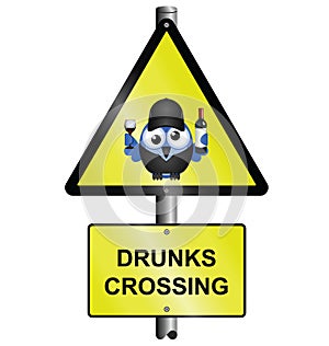 Drunks crossing sign
