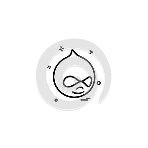 Drupal icon design vector