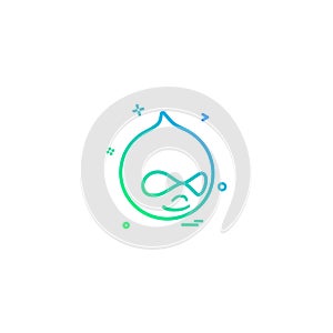 Drupal icon design vector