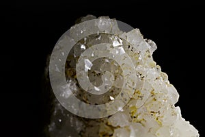 Druse of crystals rhinestone on black background