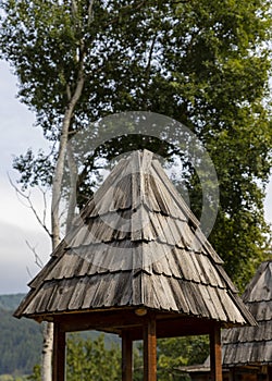 Drvengrad, Serbia- 18 September 2020: Kustendorf, traditional wooden village Drvengrad built by Emir Kusturica