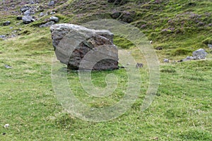 Drwy y Coed, Snowdonia, boulder that destroyed the chapel.