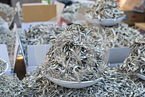 Dry Anchovies for sale at Jagalchi Fish Market