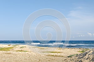 Dry and arid desert landscape in Aruba