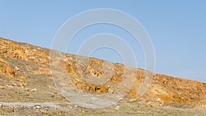 Dry and arid desert landscape in Aruba