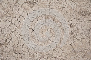 Dry and arid soil, with cracks following drought