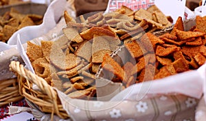 Dry baked breads crackers