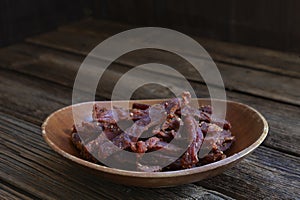 Dry beef meat jerky biltong