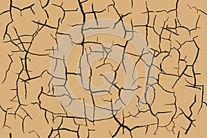 Dry beige soil with dark cracks seamless pattern