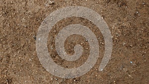 Dry brown dirt road texture, on a hot day