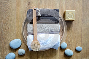 Dry brushing, soft towels and authentic soap for chic wellbeing