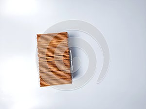 Dry Cake Products in Clear Plastic Packaging with White Bagroun