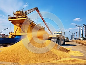 Dry cargo ship bunkering with grain