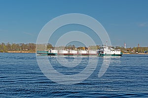 Dry cargo ship on the Volga river