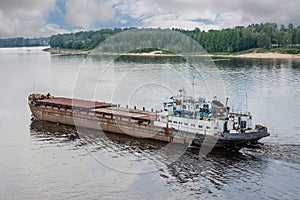 Dry cargo ship on the Volga river