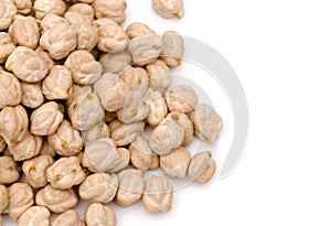Dry Chickpeas on a White Background