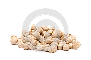 Dry Chickpeas on a White Background