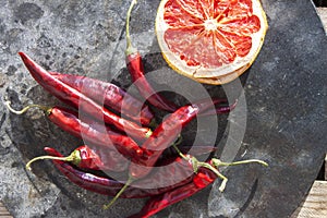 Dry chili and fruit