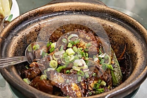 Dry chilli ba kut teh , Malaysian pork stew photo