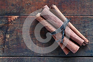 Dry Cinnamon On Wood