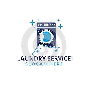 dry and clean laundry service vector logo design