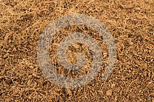 Dry coconut coir.