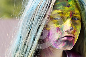 Colore sul. colorato sul dipinto capelli un. le ragazze colorato capelli un diamo via. 