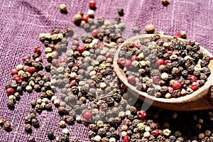 Close up of mixed color pepper