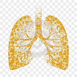 Dry cough vector icon, lungs, cold dry cough. Bronchitis mucolytic remedy photo