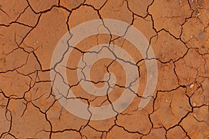 Dry cracked clay. Dry soil surface with deep cracks textured background