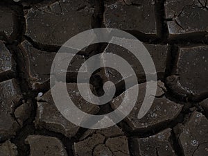 Dry cracked clay in a Wiltshire farm field