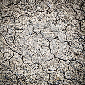 Dry cracked earth background, clay desert texture