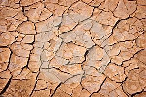 Dry cracked earth background, desert texture