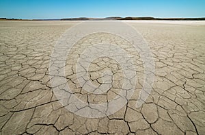 Dry cracked earth. The desert. Background