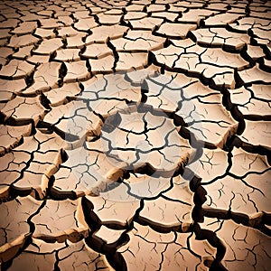 Dry cracked earth - ai generated image photo