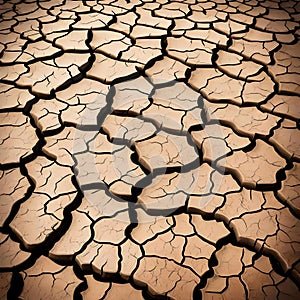 Dry cracked earth - ai generated image photo