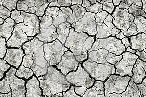 Dry cracked earth texture. Drought. Soil erosion. Abstract background. Global Warming. Climate Change. Crack soil in the