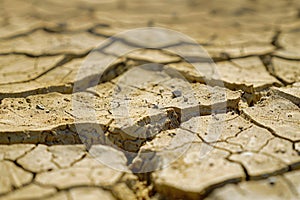 Dry Cracked Earth Texture, Environmental Concern Concept