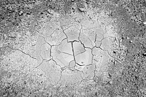 Dry and cracked ground from above