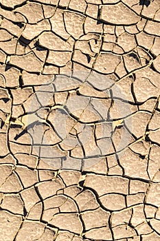 Dry cracked ground, California