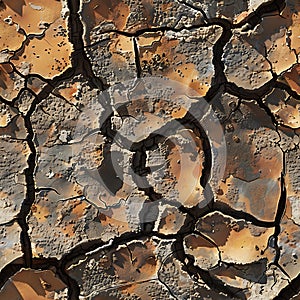 Dry, Cracked Ground Texture - Repeating Dirt Pattern