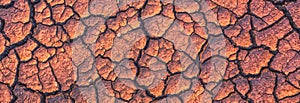 Dry and cracked land, dry due to lack of rain. Drought concept, climate change